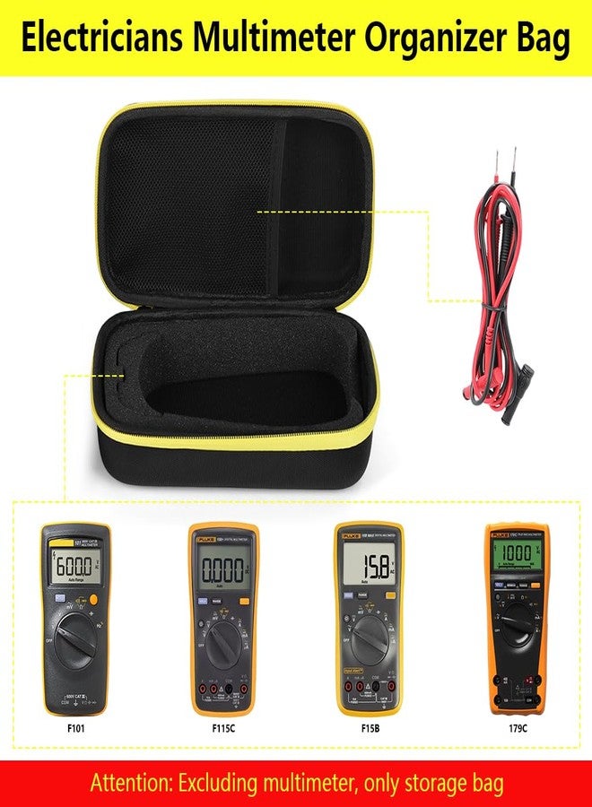 Serplex حقيبة Serplex® الصلبة لجهاز القياس الرقمي المتعدد Fluke 101/F115C/F15B+/179C، حقيبة تخزين وحمل واقية مع جيب شبكي للملحقات وإطار إسفنجي، حقيبة تخزين صلبة مقاومة للماء من مادة EVA، 21.5 × 8 × 12 سم - Image 2